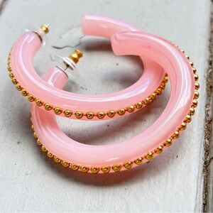 Vintage QVC Joan Rivers Classics Collection Pink Hoop Earrings